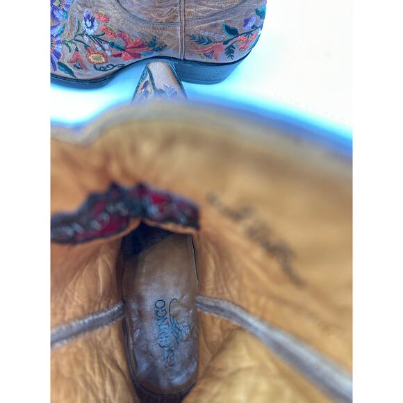 Old Gringo Women's Jasmine Embroidered Flower Brown Leather Western Boot - Picture 10 of 14